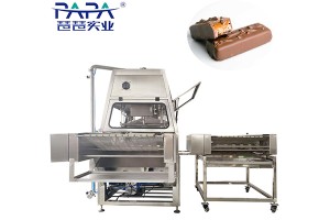 Large scale protein bar chocolate enrobing process