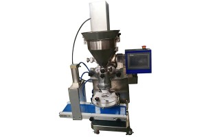 Small double use cutting encrusting machine for maamoul and date bar