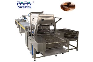 Fully automatic enrobed chocolate cooling line for cereal bars