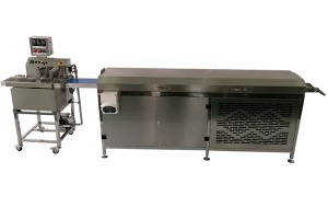 Small mini date bar chocolate coating machine line