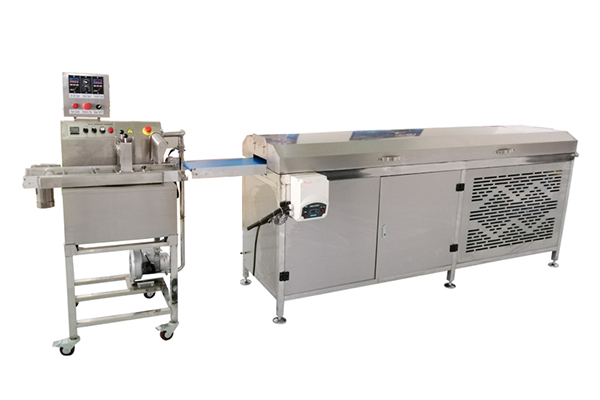 Manufacturer of Double Color Filled Cookie Making Machine -
 Commercial small type chocolate machine chocolate coating line for snack bar and donut – Papa