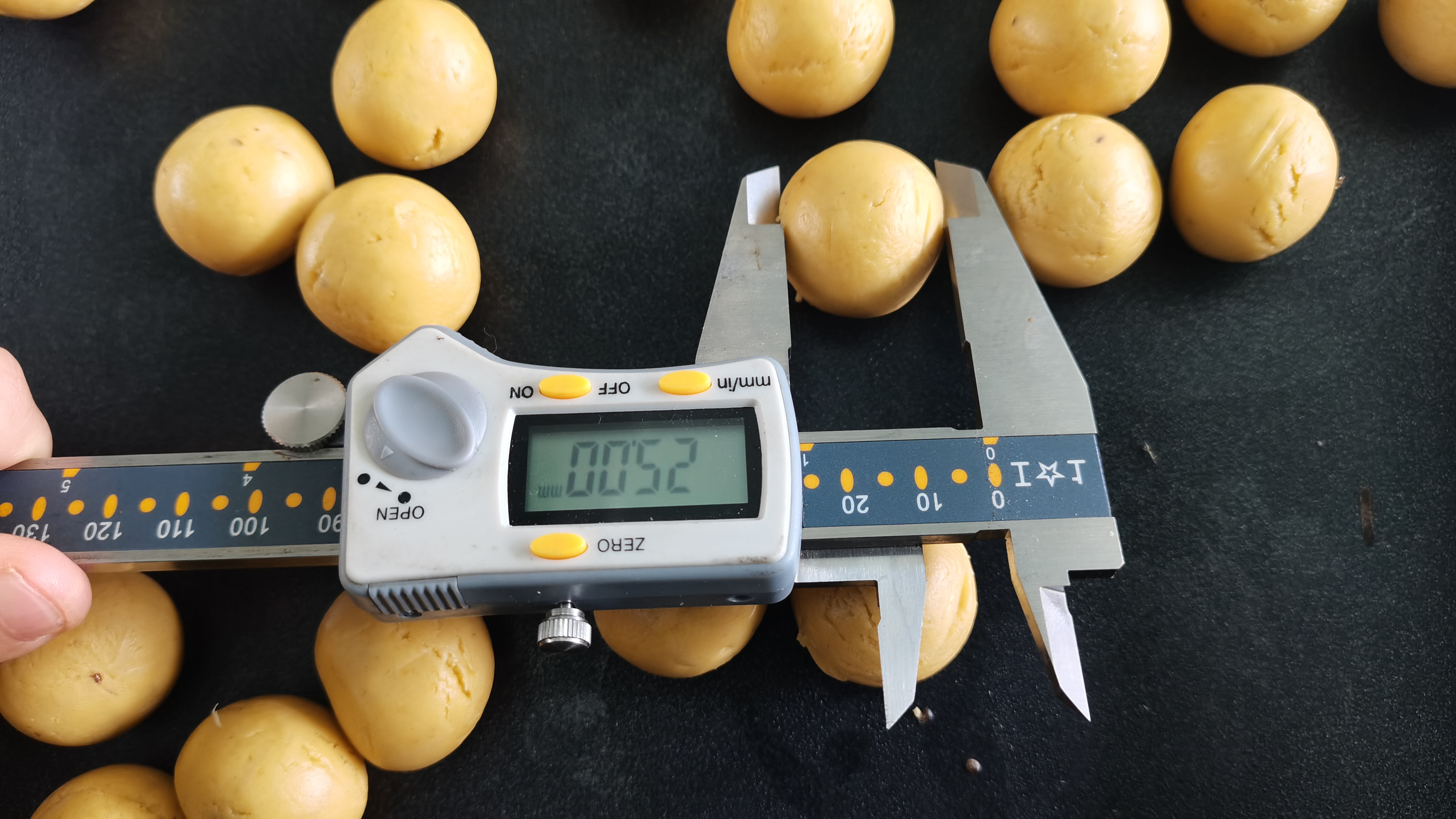 Small cookie dough ball machine is successfully tested and ready for shipping Japan