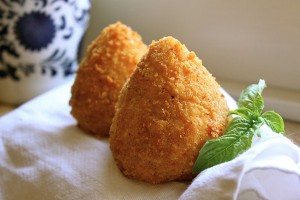Small food factory arancini a rice filled product of machine