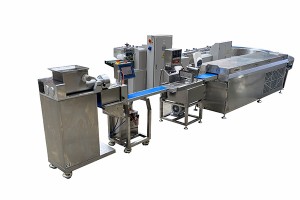 Automatic protein bar extruder machine with chocolate coating and packing machine line