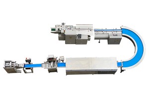 Food factory use energy bar cutting wrapping machine with chocolate coating machine