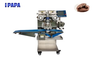 Cookie encrusting machine compact for confectionery