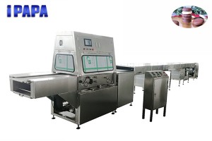 Chocolate coating machine for biscuits