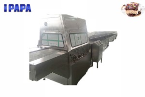 Chocolate coating machine for rice krispie treats