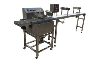 Commercial automatic small mini chocolate enrobing production line