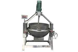 Auto tilting titling type syrup cooker with planetary stirring