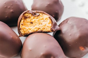 Chocolate coating machine for truffles