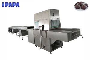 Chocolate coating machine for truffles